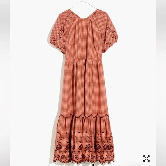 Madewell Embroidered Bubble-Sleeve Midi Dress Size 4 - Picture 7 of 17
